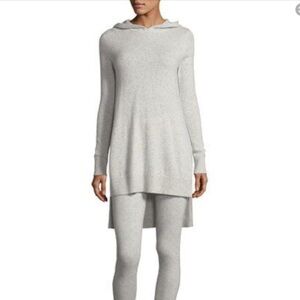 Neiman Markus Cashmere Hi/Lo Hoodie‎ pocket sz S gray sweater pullover soft